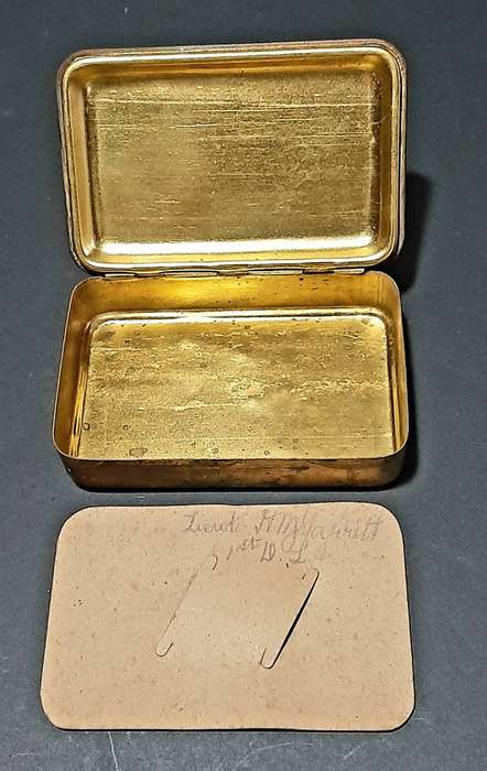 WW1 : Princess Mary Christmas 1914 Tin w/ Cardboard Insert (Att. Officer 1st D.L.I.)