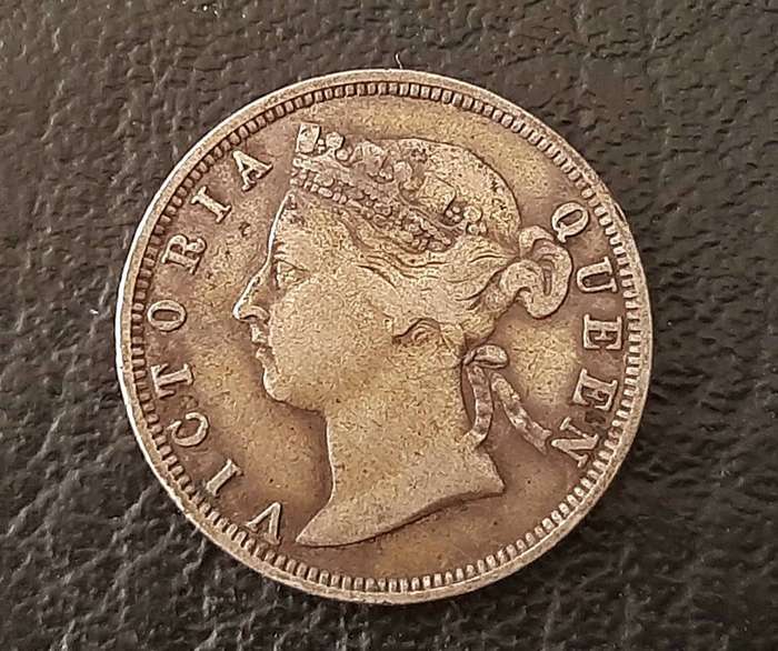 1892 Hong Kong: Queen Victoria .800 Silver 20 cent Coin (VF).