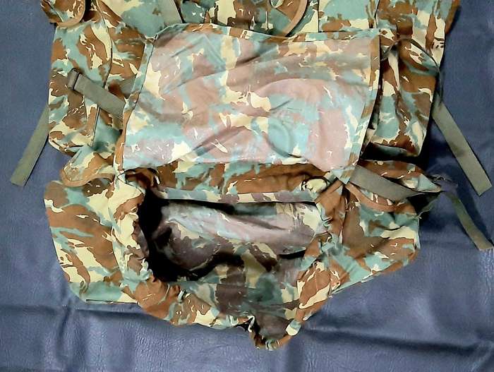 RARE: 1980s SADF Border War-32 Battalion Camouflage Rucksack w/ Integral Straps & Lightweight Frame.