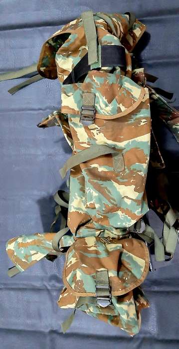 RARE: 1980s SADF Border War-32 Battalion Camouflage Rucksack w/ Integral Straps & Lightweight Frame.