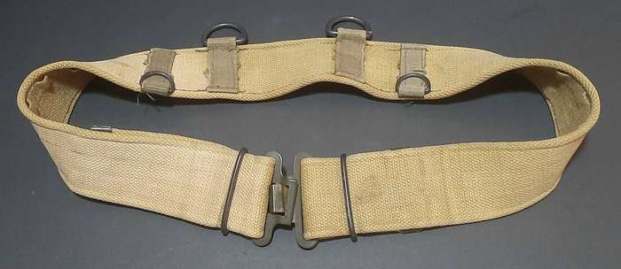 RARE: 1970s Rhodesian Bush War - Patt.69 Green Webbing Belt w/ D-Rings (Inscribed) #2.