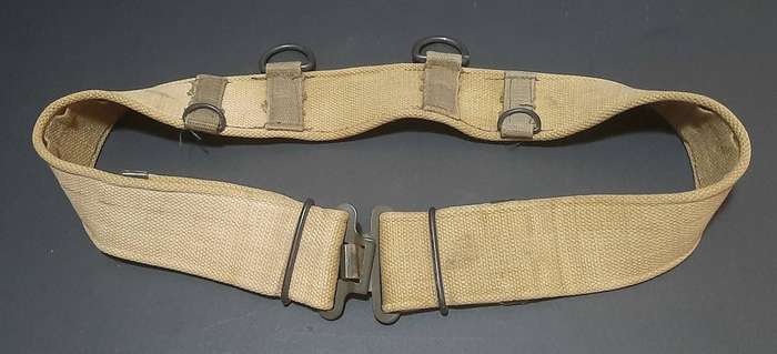 RARE: 1970s Rhodesian Bush War - Patt.69 Green Webbing Belt w/ D-Rings (Inscribed) #2.