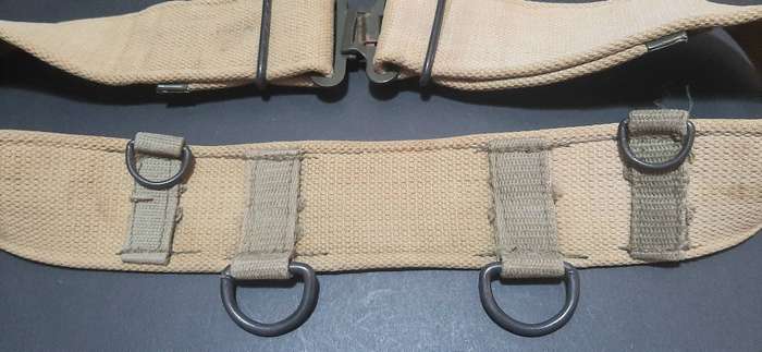 RARE: 1970s Rhodesian Bush War - Patt.69 Green Webbing Belt w/ D-Rings (Inscribed) #2.