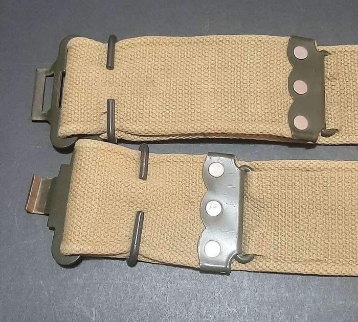 RARE: 1970s Rhodesian Bush War - Patt.69 Green Webbing Belt w/ D-Rings (Inscribed) #2.
