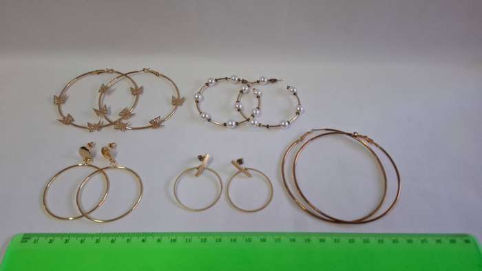Lot 6A - A Set of Five Beautiful Hoop Earrings