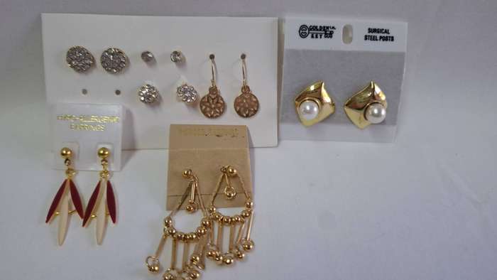 Lot 9A - A Cellection of Six Beautiful Gold Plated Earrings