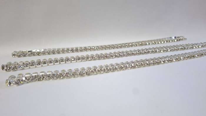 Lot 17A - A Set of Three Stunning Silver Plated Diamante Tennis Chain Necklace