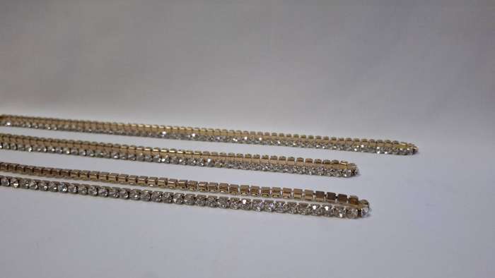 Lot 18A - A Set of Three Stunning Gold Plated Diamante Tennis Chain Necklace