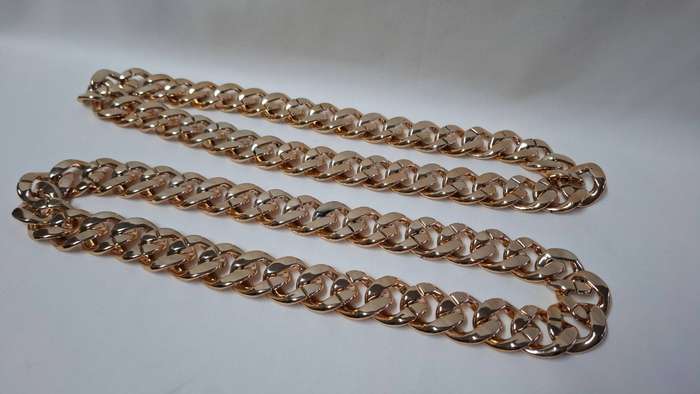 Lot 25A - Two Plastic Gold Chain Necklaces