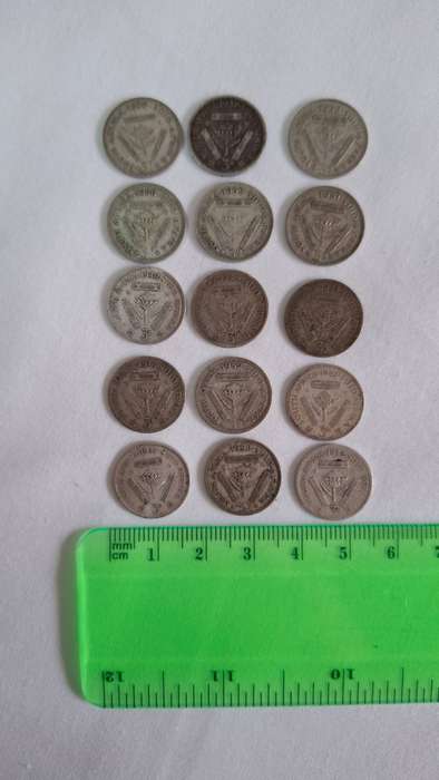 Union of South Africa Threepence Silver Coins (20.4g) - Lot of 15
