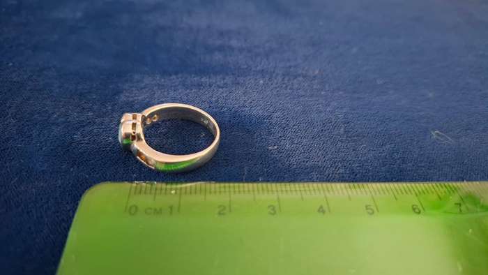 Lovely Silver 925 Heart Ring with Blue Stone -4.4Grams-in Excelllent Condition - Dim 16mm