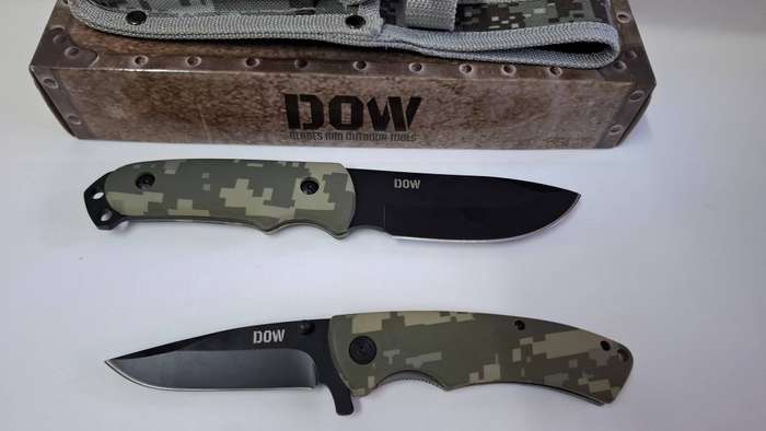 DOW Night Ranger Camo Knife Set with Sheath - Excellent Condition - Bidding Per Set