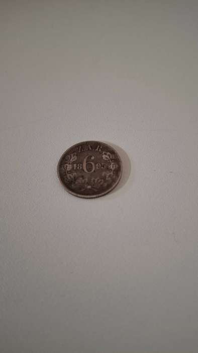 1895 ZAR Paul Kruger Silver Six Pence Coin