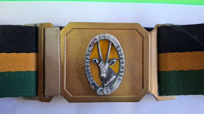 SADF 7 Infrantry Belt Buckle, Marked 83463216 De Villiers