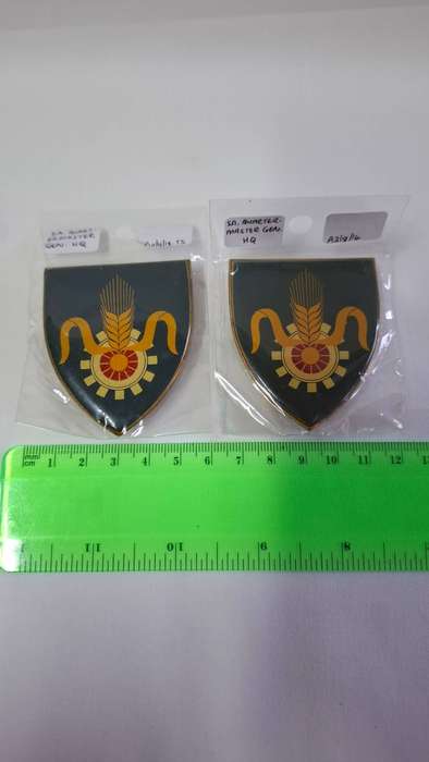SADF Quartermaster General Metal Shoulder Flash with All Pins Intact - In Excellent Condition