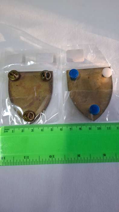 SADF Recife Commando Metal Shoulder Flash with All Pins Intact - In Excellent Condition