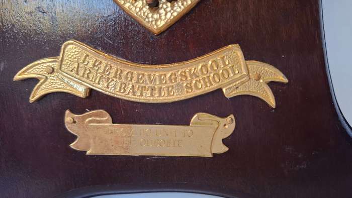 SADF Army Battle School Plaque Issued From the HQ Unit to the Ouboete - In Excellent Condition