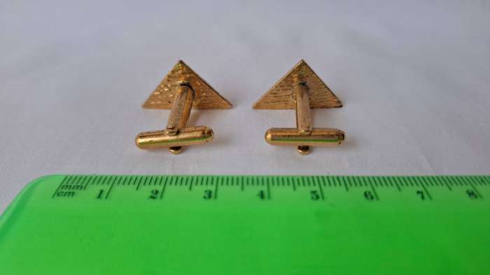 Set of Two Roodepoort Civil Defence Gold Plated Metal Cufflinks - Excellent Condition