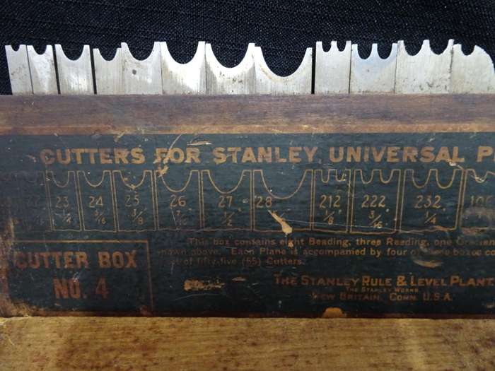 Vintage Cutters For Stanley Universal Plane No. 55 - Cutter Box No. 4 - In Used Condition