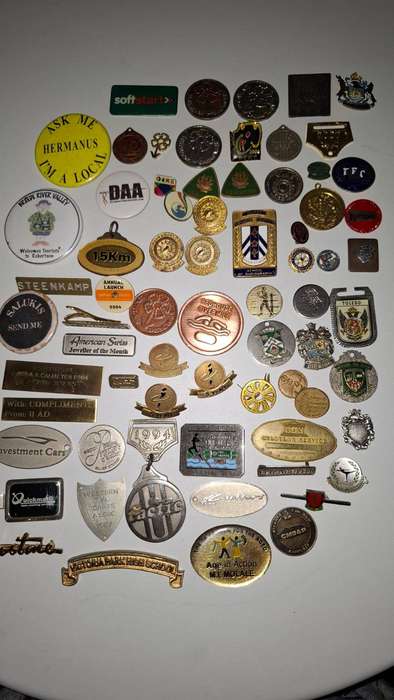 Very Large Collection of Interesting Badges and Pins -Bidding for the Lot!!!!!