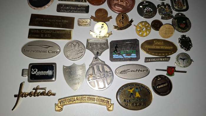 Very Large Collection of Interesting Badges and Pins -Bidding for the Lot!!!!!