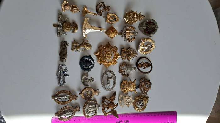 Large Collection of Military  Cap Badges and Other in Good Condition (Lot no 2) Bidding for the Lot