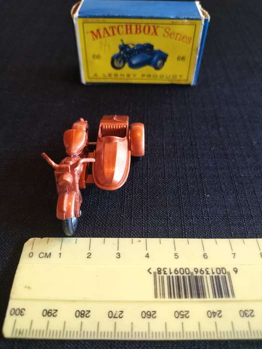 Very Rare Vintage Lesney Matchbox Series - No66 -Harley-Davidson Motor Cycle and Sidecar