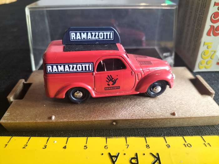 Vintage Brumm Serie  R053 -Fiat 500 Van Ramazzoti 1949 RED- Good Condition