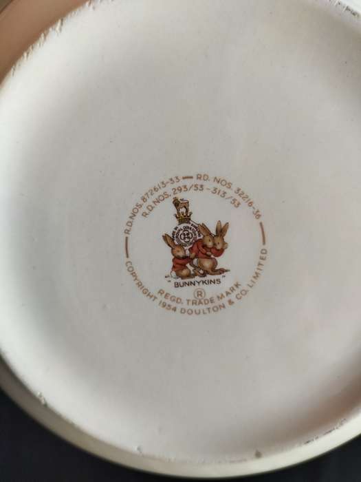 Beautiful Vintage Royal Doulton Bunnykins  - Hot Water Warming Bowl - Toast For Tea Day
