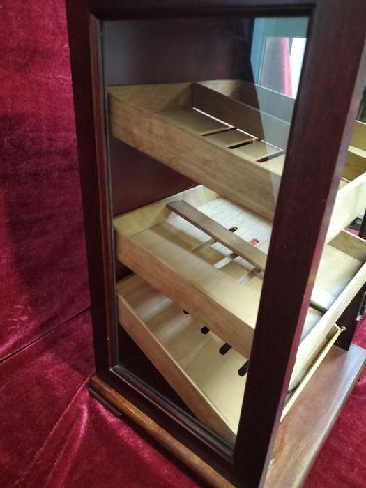 Stunning Premium Three Tiers Cigar Humidor Display Cabinet 49cm x32cm - Cuban Connection
