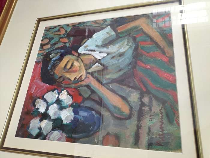 Stunning Hennie Niemann Sr -SA Artist Oil Painting-1997 Young Woman With Flowers-Excellent Condition