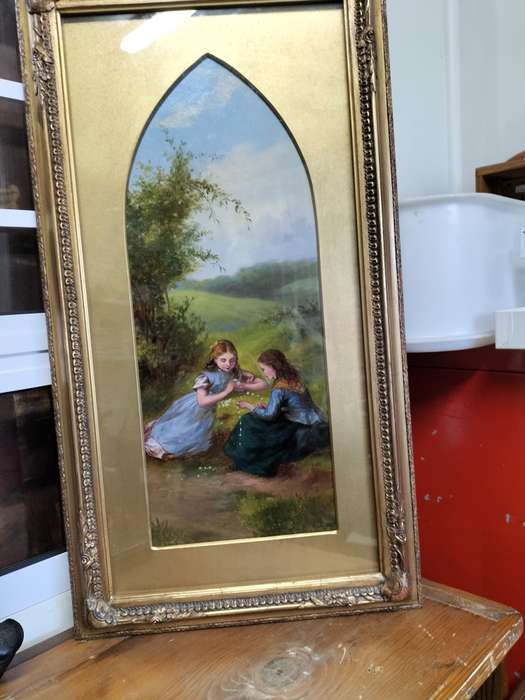 Stunning Framed Frank J Turner Oil On Board - Two Ladies At The Spring -Excellent Condition-See Desp