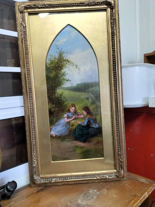 Stunning Framed Frank J Turner Oil On Board - Two Ladies At The Spring -Excellent Condition-See Desp