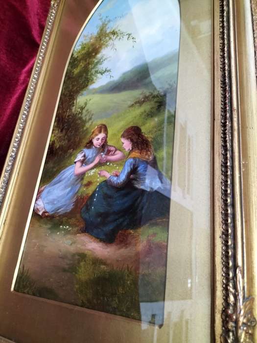 Stunning Framed Frank J Turner Oil On Board - Two Ladies At The Spring -Excellent Condition-See Desp