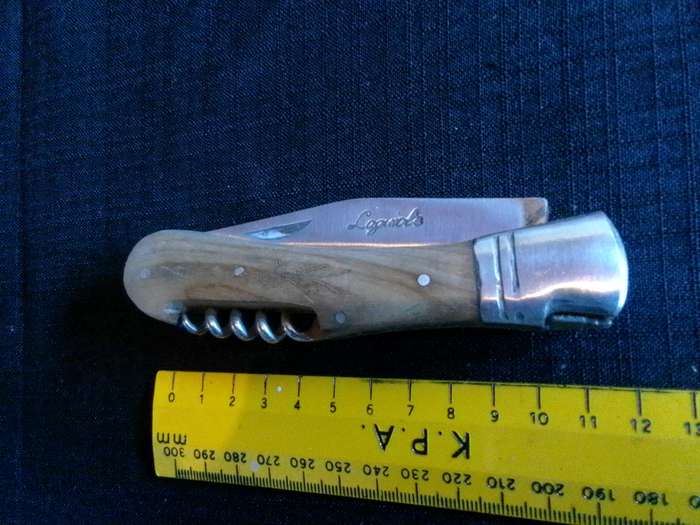Stunning Laguiole Pocket Knife with Wooden Handle in Excellent Condition L:215m