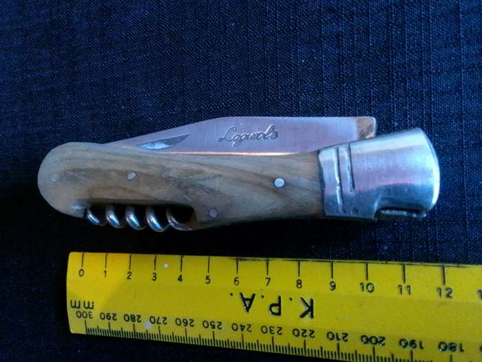 Stunning Laguiole Pocket Knife with Wooden Handle in Excellent Condition L:215m