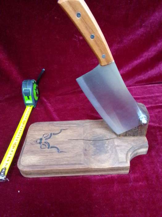 Beautiful Handcrafted In South Africa Big Solid Kiaat Biltong Cutter/ Slicer -  Good Condition