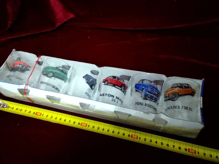 Collection of Six Stunning Luminarc Vintage Car Glasses