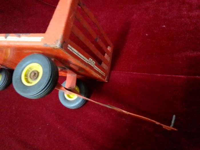 Stunning Vintage South African Made OLTI Large Steel Red Toy Trailer