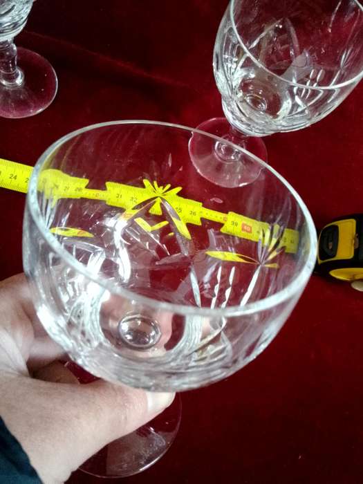 Beautiful Collection Of Five Vintage Royal Bierley Crystal Claret Glasses In Elizabeth Cut
