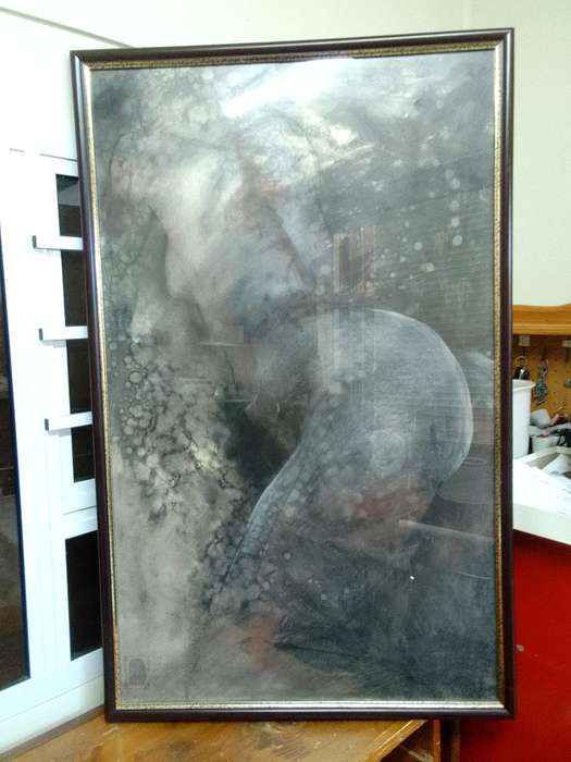 Stunning Charcoal Nude On Board   -Beautifully Framed -Popular SA Artist Marie Grotepass L 102 X63cm