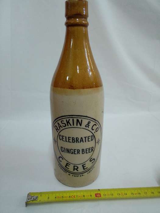 Antique Raskin & Co Celebrated Ginger Beer Bottle for Barnett & Foster - Ceres Antique Raskin & Co