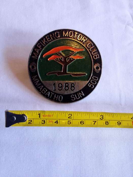 Vintage Mafikeng Motor Club 1988 Badge- Mmabatho Sun 500 - Good Condition