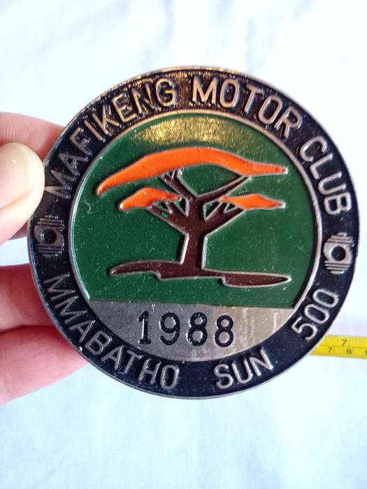 Vintage Mafikeng Motor Club 1988 Badge- Mmabatho Sun 500 - Good Condition