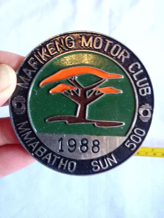 Vintage Mafikeng Motor Club 1988 Badge- Mmabatho Sun 500 - Good Condition