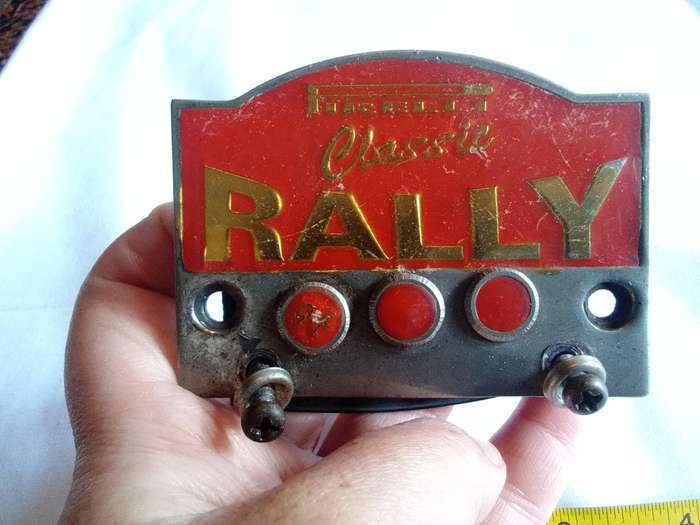 Stunning Red Vintage Pirelli Classic Rally Badge - Good Condition