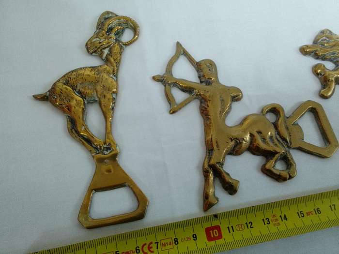 Four Stunning Vintage Brass Bottle Openers - Good Condition