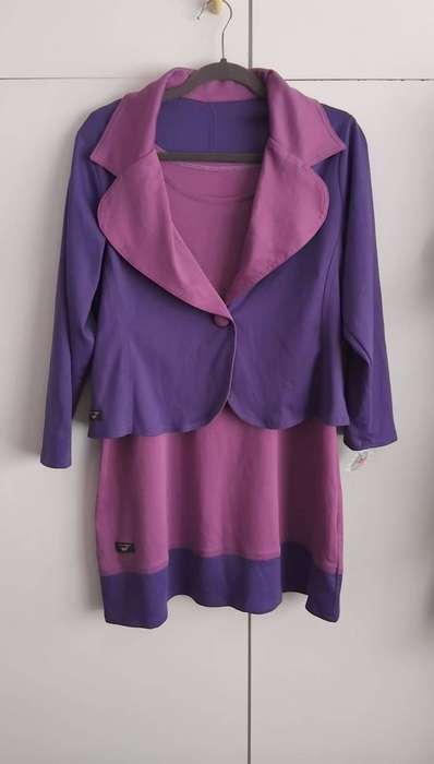 Purple Dress with Matching Crop Blazer