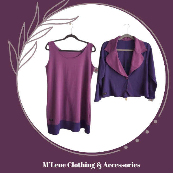 Purple Dress with Matching Crop Blazer