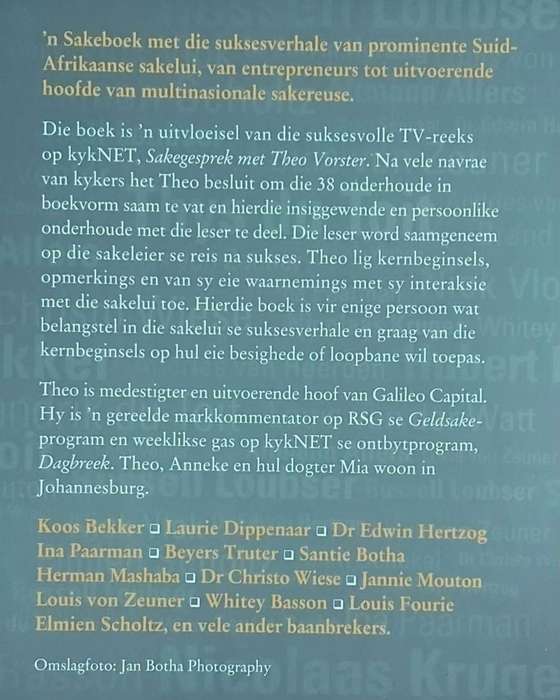 Sakegesprek met Theo Vorster